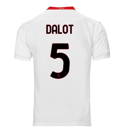 AC Milan Away Kit Soccer Jersey DALOT #5 2020/21